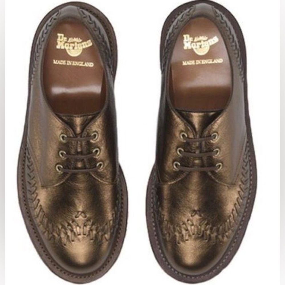 Dr. Martens Evelyn 3-Eye Bronze Leather Oxford Shoes